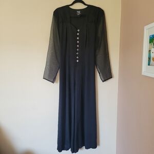 Vintage 80s Palazzo Jumpsuit WD2 Diamond Chiffon Size 12